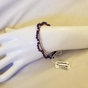 NWT Handmade Bangle Purple Swarovski Wire